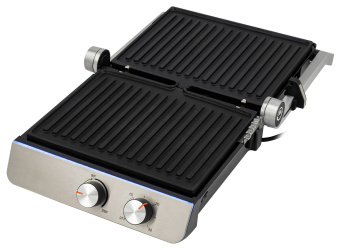 Электрогриль Hyundai HYG-5047 2200Вт серебристый/черный - купить недорого с доставкой в интернет-магазине