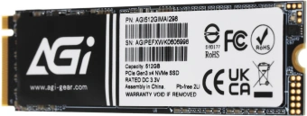 Накопитель SSD AGi PCIe 3.0 x4 512GB AGI512GIMAI298-BK AGI512GIMAI298 AI298 M.2 2280 OEM - купить недорого с доставкой в интернет-магазине