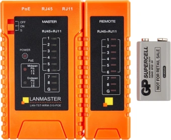 Тестер кабельный Lanmaster LAN-TST-WRM-310-POE - купить недорого с доставкой в интернет-магазине