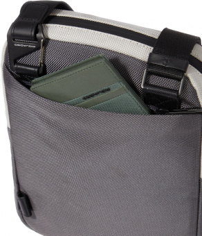 Сумка Piquadro Brief2 Special CA1816BR2S/GRN серая/черная нейлон/натур.кожа - купить недорого с доставкой в интернет-магазине