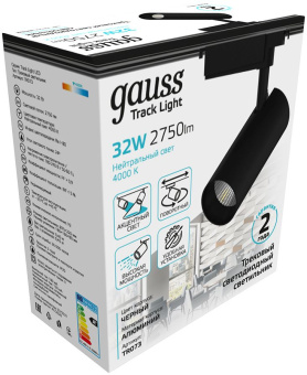 Светильник Gauss TR073 4000K цв.св.:белый нейтральный черный - купить недорого с доставкой в интернет-магазине