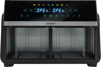 Аэрогриль Vitek VT-AF1001 10л 2200Вт черный/серебристый - купить недорого с доставкой в интернет-магазине