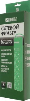 Сетевой фильтр Юнивольт 00-00000406 3м (5 розеток) белый (коробка) - купить недорого с доставкой в интернет-магазине