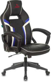 Кресло игровое Zombie Z3 черный/синий эко.кожа крестов. пластик - купить недорого с доставкой в интернет-магазине