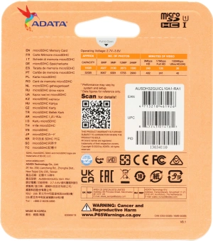 Флеш карта microSDHC 32GB A-Data AUSDH32GUICL10A1-RA1 Premier + adapter - купить недорого с доставкой в интернет-магазине