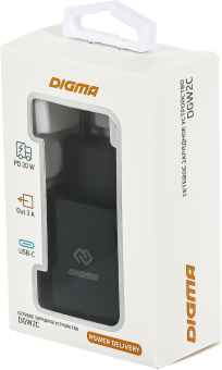 Сетевое зар./устр. Digma DGW2C 20W 3A (PD) USB-C универсальное черный (DGW2C0F010BK) - купить недорого с доставкой в интернет-магазине