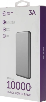 Мобильный аккумулятор Redline PDP-3A 10000mAh 3A 2xUSB-A/USB-C серебристый (УТ000018984) - купить недорого с доставкой в интернет-магазине