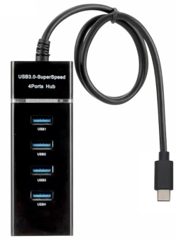 Разветвитель USB-C Digma DHUB-4USB-C-3.0 4порт. черный - купить недорого с доставкой в интернет-магазине