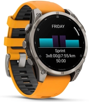 Смарт-часы Garmin Fenix 8 47мм 1.4" AMOLED корп.серый рем.оранжевый разм.брасл.:125-208мм (010-02904-11) - купить недорого с доставкой в интернет-магазине