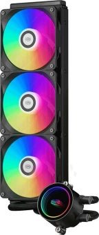 Система водяного охлаждения PcCooler DA360 BK ARGB Soc-AM5/AM4/1200/1700/1851 черный 4-pin 33.8dB Al 300W Ret (DA360-BKAWXX-GL) - купить недорого с доставкой в интернет-магазине