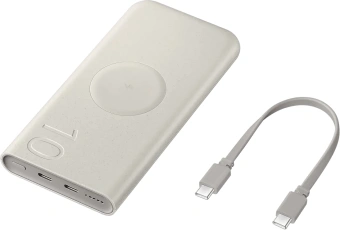 Мобильный аккумулятор Samsung EB-U2510 10000mAh 25W 3A 2xUSB-C беспров.зар. бежевый (EB-U2510XUEGRU) - купить недорого с доставкой в интернет-магазине
