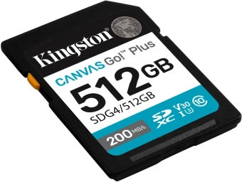 Флеш карта SDXC 512GB Kingston SDG4/512GB Canvas Go! Plus V30 w/o adapter - купить недорого с доставкой в интернет-магазине