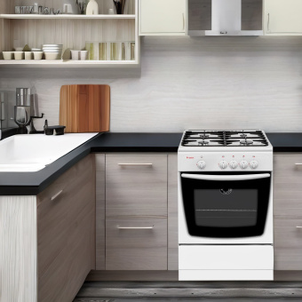 Плита Газовая Gefest CG 60MC7 K73 белый (металлическая крышка) реш.чугун - купить недорого с доставкой в интернет-магазине