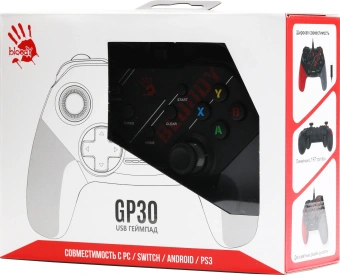 Геймпад A4Tech Bloody GP30 Sports черный/красный USB виброотдача обратная связь (GP30 SPORTS RED) - купить недорого с доставкой в интернет-магазине