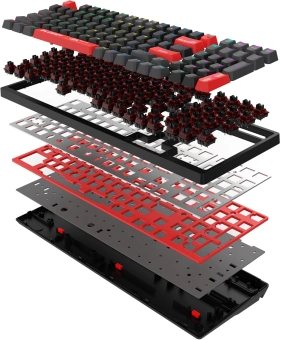 Клавиатура A4Tech S98 механическая красный/красный USB for gamer LED (S98 RED) кабель 1.8м - купить недорого с доставкой в интернет-магазине