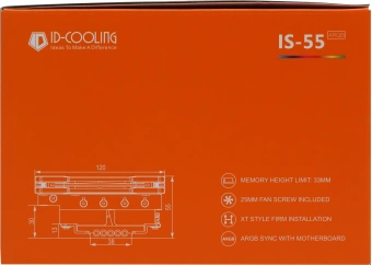 Устройство охлаждения(кулер) ID-Cooling IS-55 ARGB ARGB Soc-AM5/AM4/1200/1700/1851 черный 4-pin 31.2-31.2dB Al+Cu 125W 450gr Ret - купить недорого с доставкой в интернет-магазине
