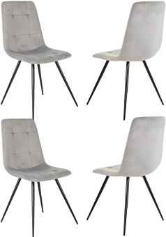 Стул для дома Бюрократ CH-K1_4 комплект 4шт св.серый Holland 09 металл черный на ножках (CH-K1_1/HL09_4) - купить недорого с доставкой в интернет-магазине