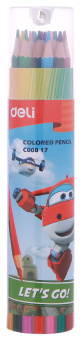 Карандаши цв. Deli EC00817 Super Wings шестигран. тополь 18цв. туба пл. - купить недорого с доставкой в интернет-магазине