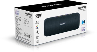 Колонка порт. Hyundai H-PS1021 черный/черный 25W 1.0 BT 10м 1500mAh - купить недорого с доставкой в интернет-магазине
