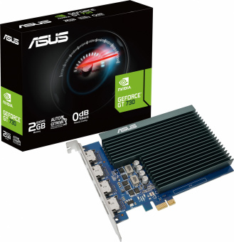 Видеокарта Asus PCI-E GT730-4H-SL-2GD5 NVIDIA GeForce GT 730 2048Mb 64 GDDR5 902/5010 HDMIx4 HDCP Ret - купить недорого с доставкой в интернет-магазине
