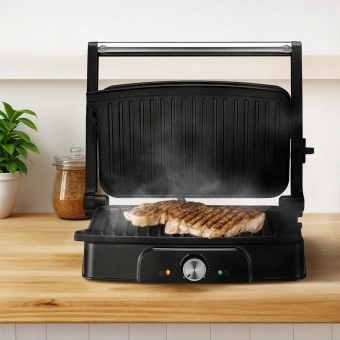 Электрогриль Kitfort КТ-1659 черный - купить недорого с доставкой в интернет-магазине