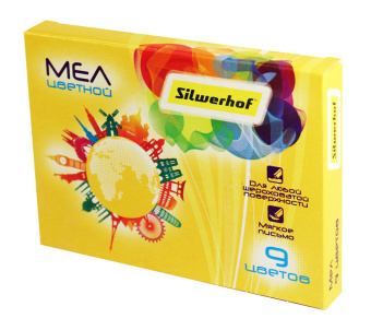 Мел цветной Silwerhof 882086-09 Солнечная коллекция 9цв. картон.кор. - купить недорого с доставкой в интернет-магазине