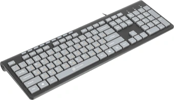 Клавиатура Оклик 480M черный/серый USB slim Multimedia (1067199) кабель 1.5м - купить недорого с доставкой в интернет-магазине