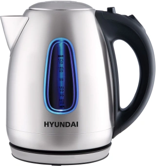 Чайник электрический Hyundai HYK-S2402 1.7л. 2200Вт серебристый матовый/черный корпус: металл - купить недорого с доставкой в интернет-магазине