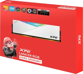 Память DDR5 2x16GB 7200MHz A-Data AX5U7200C3416G-DCLARWH XPG Lancer RGB RTL Gaming PC5-57600 CL34 DIMM 288-pin 1.4В kit dual rank с радиатором Ret - купить недорого с доставкой в интернет-магазине