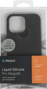 Чехол (клип-кейс) Deppa для Apple iPhone 15 Pro Max Liquid Silicone with MagSafe серый - купить недорого с доставкой в интернет-магазине