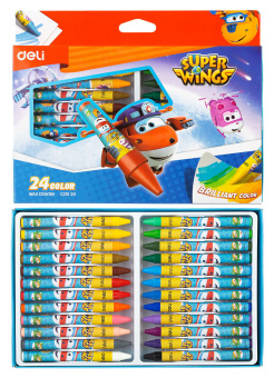 Восковые мелки Deli EC21020 Super Wings 24цв. картон.кор./европод. - купить недорого с доставкой в интернет-магазине