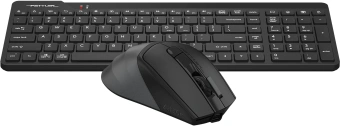 Клавиатура + мышь A4Tech Fstyler FG2400 Air2 клав:черный мышь:черный USB беспроводная slim (FG2400 AIR2 BLACK) - купить недорого с доставкой в интернет-магазине
