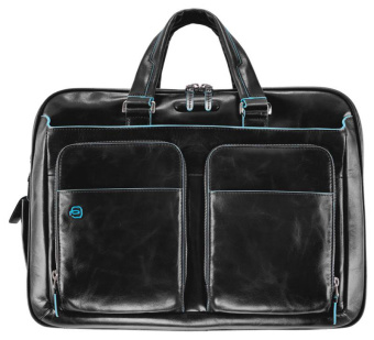 Деловая сумка Piquadro Blue Square CA2765B2/N с отделением для ноутбука 15" черная натур.кожа - купить недорого с доставкой в интернет-магазине