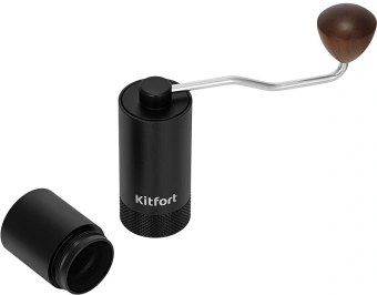 Кофемолка Kitfort КТ-7605 ручная сист.помол.:жернова вместим.:20гр черный/коричневый - купить недорого с доставкой в интернет-магазине