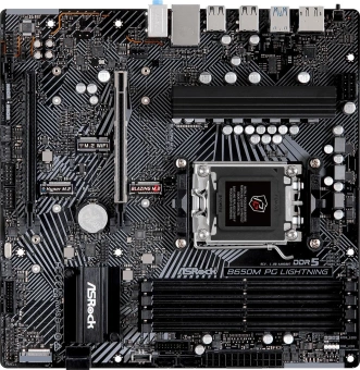 Материнская плата Asrock B650M PG LIGHTNING Socket AM5 AMD B650 4xDDR5 mATX AC`97 8ch(7.1) 2.5Gg RAID+HDMI+DP - купить недорого с доставкой в интернет-магазине