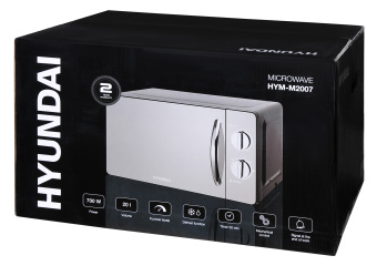 Микроволновая Печь Hyundai HYM-M2007 20л. 700Вт черный/хром - купить недорого с доставкой в интернет-магазине
