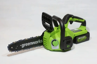 Цепная пила Greenworks G24CS25 аккум. 600Вт 0.8л.с. дл.шины:10" (25cm) 1аккум. 8Ач ЗУ (2007707UH) - купить недорого с доставкой в интернет-магазине