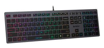 Клавиатура A4Tech Fstyler FX60 серый USB slim Multimedia LED (FX60 GREY / NEON) - купить недорого с доставкой в интернет-магазине