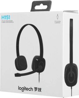 Наушники с микрофоном Logitech H151 черный 1.8м накладные оголовье (981-000590) - купить недорого с доставкой в интернет-магазине