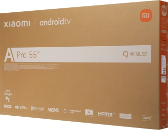 Телевизор QLED Xiaomi 55" TV A Pro 55 2026 черный/черный 4K Ultra HD 60Hz MEMC DVB-T2 DVB-C DVB-S2 USB WiFi Smart TV - купить недорого с доставкой в интернет-магазине