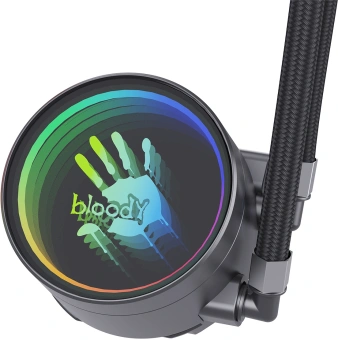 Система водяного охлаждения Bloody LC-10 ARGB Soc-AM5/AM4/1200/1700/1851 черный 4-pin 20-35dB Al+Cu 260W Ret (LC-10-ARGB240-BK) - купить недорого с доставкой в интернет-магазине