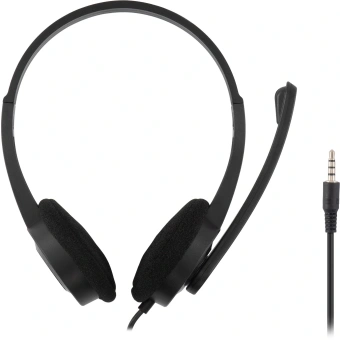 Наушники с микрофоном Оклик HS-M600 черный 1.8м накладные оголовье (1900372) - купить недорого с доставкой в интернет-магазине