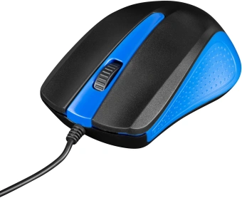 Мышь Оклик 225M черный/синий оптическая 1200dpi USB 3but (288233) - купить недорого с доставкой в интернет-магазине