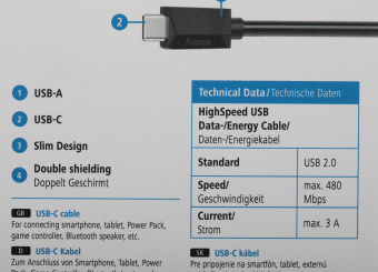 Кабель Hama H-200632 ver2.0 USB Type-C USB A(m) 1.5м (00200632) - купить недорого с доставкой в интернет-магазине