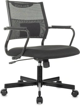 Кресло Бюрократ CH Balance-Low черный Elastic-102 TW-11 сетка/ткань низк.спин. крестов. металл черный - купить недорого с доставкой в интернет-магазине