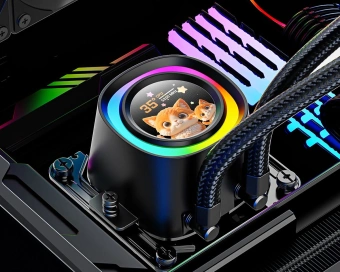 Система водяного охлаждения ID-Cooling FX360 LCD ARGB Soc-AM5/AM4/1200/1700/1851 черный 4-pin 27.2dB Al+Cu LCD 350W Ret - купить недорого с доставкой в интернет-магазине