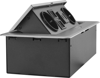 Розетка Cactus CS-SOCKET-EU2-USBA/C-NET для столешницы 26.5x11.8x6.5см серый - купить недорого с доставкой в интернет-магазине