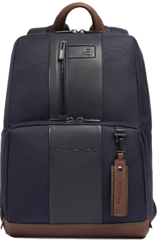 Рюкзак Piquadro Brief2 CA3214BR2/BLUCU темно-синий/коричневый нейлон/натур.кожа - купить недорого с доставкой в интернет-магазине