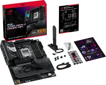 Материнская плата Asus ROG STRIX X870-F GAMING WIFI SocketAM5 AMD X870 4xDDR5 ATX AC`97 8ch(7.1) 2.5Gg RAID+HDMI+DP - купить недорого с доставкой в интернет-магазине