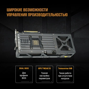Видеокарта Asus PCI-E 5.0 TUF-RTX5090-O32G-GAMING NVIDIA GeForce RTX 5090 32Gb 512bit GDDR7 2580/28000 HDMIx2 DPx3 HDCP Ret - купить недорого с доставкой в интернет-магазине